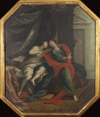 PITTORE ANONIMO<BR>"Scena amorosa" XVIII secolo