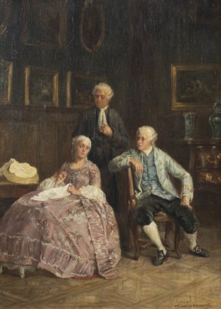 LEON MARIE DANSAERT<BR>Belgio 1830 -1909<BR>"Scena di corte"