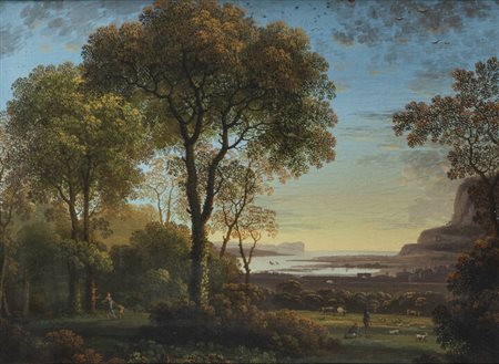 GIUSEPPE CANELLA<BR>Verona 1788 - 1847 Firenze<BR>"Paesaggio con pascolo" 1815