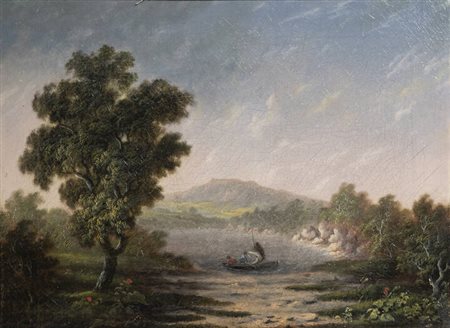 MASSIMO D'AZEGLIO<BR>Torino 1798 - 1866<BR>"Paesaggio lacustre" 1831