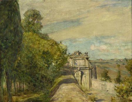 CARLO POLLONERA<BR>Alessandria d'Egitto (Egitto) 1849 - 1923 Torino<BR>"Paesaggio collinare"