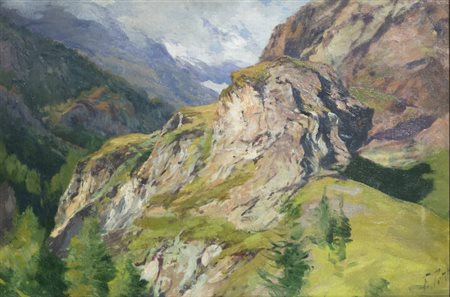 FILIBERTO PETITI<BR>Torino 1845 - 1924 Roma<BR>"Paesaggio"