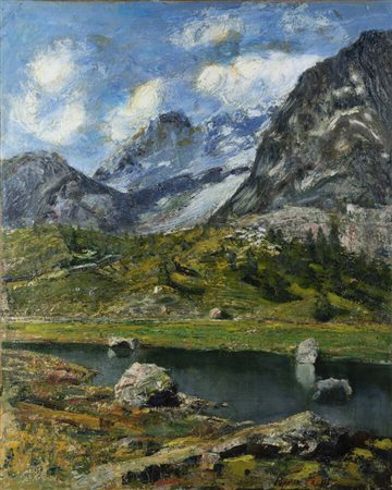 PITTORE NON IDENTIFICATO<BR>"Paesaggio con lago"