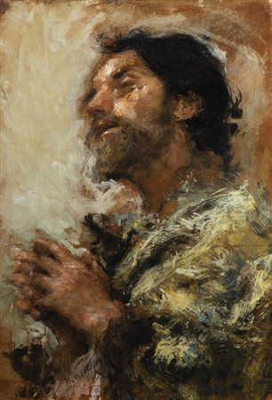 ANTONIO MANCINI<BR>Albano Laziale (RM) 1852 - 1930 Roma<BR>"Santone"