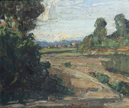 DOMENICO VALINOTTI<BR>Torino 1899 - 1962<BR>"Il greto" 1921