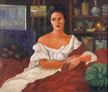 PINO PONTI<BR>Venezia 1905 - 1999<BR>"Donna in negozio" 1925
