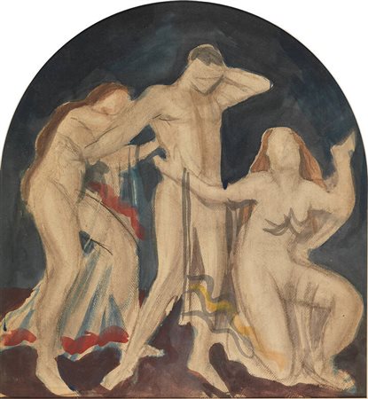 THAYAHT (Ernesto Michahelles)<BR>Firenze 1893 - 1959 Pietrasanta (LU)<BR>"Tre figure" anni '920