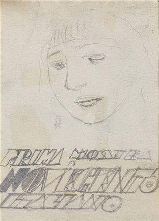 MARIO SIRONI<BR>Sassari 1885 - 1961 Milano<BR>"Bozzetto per il manifesto della prima mostra del Novecento italiano"; al verso "Altro bozzetto per il manifesto della prima mostra del Novecento italiano" 1926 circa