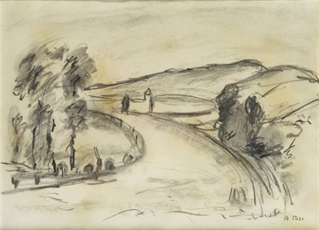 ARTURO TOSI<BR>Busto Arsizio (VA) 1871 - 1956 Milano<BR>"Paesaggio"