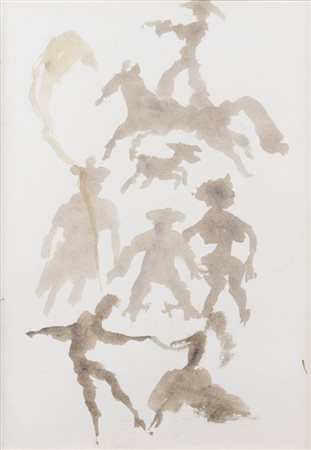 MINO MACCARI<BR>Siena (SI) 1898 - 1989 Roma<BR>"Composizione con personaggi"