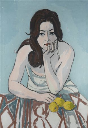 FRANCESCO MENZIO<BR>Tempio Pausania (SS) 1899 - 1979 Torino<BR>"Ritratto femminile" 1972