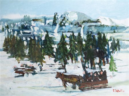 FRANCESCO TABUSSO<BR>Sesto San Giovanni (MI) 1930 - 2012 Torino<BR>"La slitta"