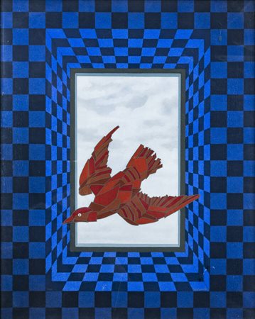 FRANCESCO CASORATI<BR>Torino 1934 - 2013<BR>"Uccello rosso" 1982