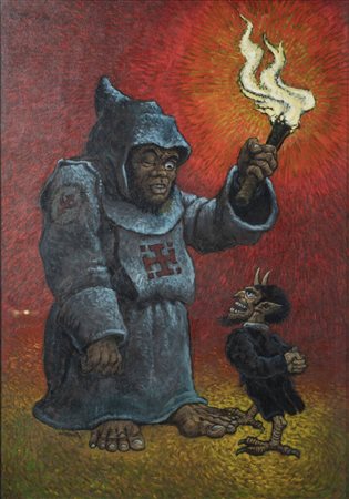 LORENZO ALESSANDRI<BR>Torino 1927 - 2000 Giaveno (TO)<BR>"Scherzo: incontro del 1952" 14/7/1987