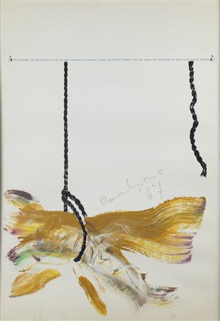 ALDO MONDINO<BR>Torino 1938 - 2005<BR>"Senza titolo" 1967 (dalla serie delle "Cadute")