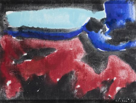 SANDRO CHERCHI<BR>Genova 1911 - 1998 Torino<BR>"Figure nello spazio" 1970