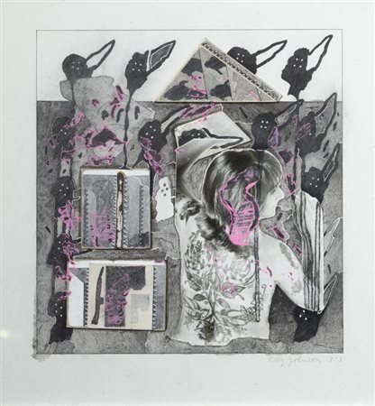 RAY JOHNSON<BR>New York 1927 - 1995<BR>"Back tattoo" 1973