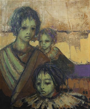 SANDRO LO CASCIO<BR>Torino 1932 - 1992<BR>"Tre figure" 1971