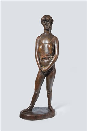 FRANCESCO MESSINA<BR>Linguaglossa (CT) 1900 - 1995 Milano<BR>"Assuntina (ragazza sarda)" 1986