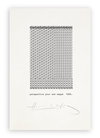 HENRI CHOPIN (1922-2008) - Perspective pour une nappe, 1986
