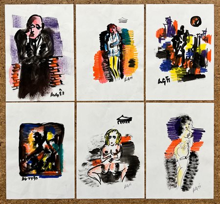 FILIPPO AUTI (1934-2007) - Lotto unico di 6 opere: