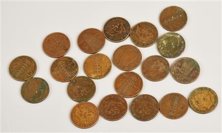 LOTTO DI LIRE ITALIANE REGNO D'ITALIA composto da monete da 5 cent 'spiga di...