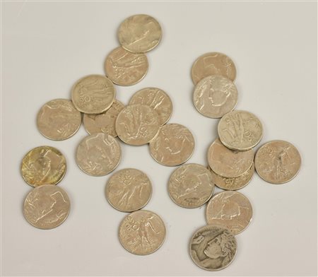 LOTTO DI LIRE ITALIANE REGNO D'ITALIA composto da monete da 20 cent vari anni...