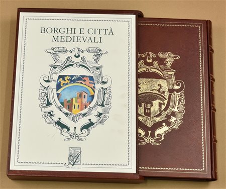 BORGHI E CITTA' MEDIEVALI volume riccamente illustrato con formella in...