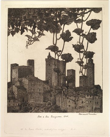 Disertori, Benvenuto(Trento 1887 - Milano 1969)SERA A SAN GIMIGNANO....