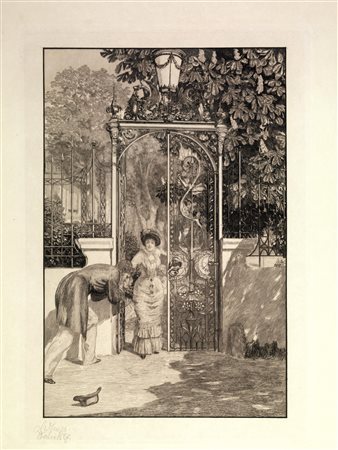 Klinger, Max(Lipsia 1857 - Grossjena 1920)AL CANCELLO. Acquaforte e bulino....