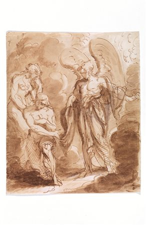 Scuola neoclassicaLA CACCIATA DAL PARADISO TERRESTREPenna e inchiostro bruno...