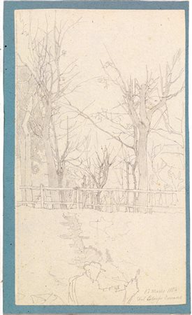Serra, Luigi(Bologna 1846 - 1888)PAESAGGIO CON ALBERIMatita di grafite su...