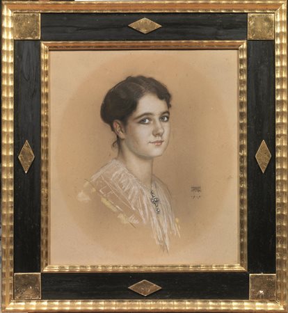 Von Stuck, Franz(Tettenweiss 1863 - Tetschen 1928)RITRATTO DI GIOVANE DONNA....
