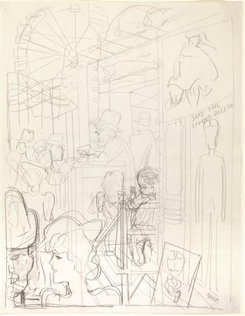 Grosz, George(Berlino 1893 - 1959)JAKE THE LIVING SKELETON (CONEY ISLAND)....