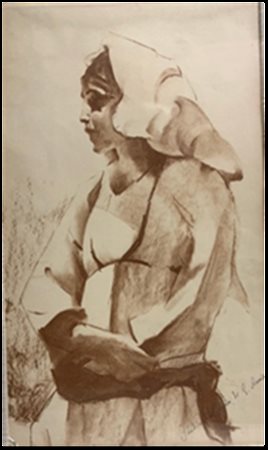 AMISANI GIUSEPPE Pavia 1881 - Portofino 1941 "Studio dal vero di giovane fanciulla"