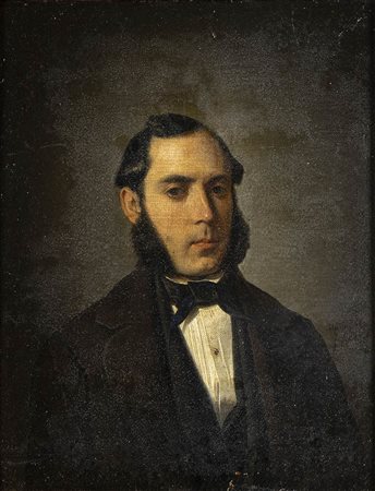 FEDERICO MALDARELLI (Napoli, 1826 - 1893): Ritratto di gentiluomo, 1861