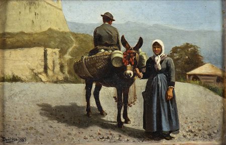 DENTICE (XIX SECOLO): Coppia di contadini, 1889