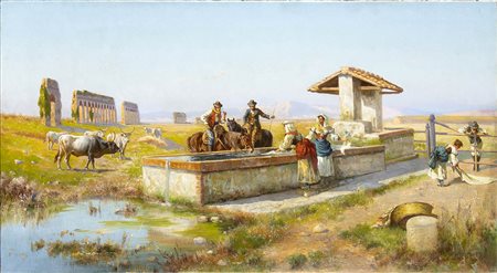 PIETRO BARUCCI (Roma, 1845 - 1917): Il parco degli Acquedotti a Roma