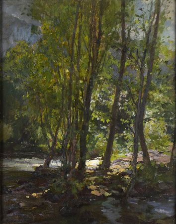 RICCARDO GALLI (Milano, 1869 - Barzio, 1944): 
Sottobosco