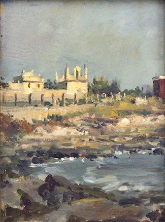 ATTR. FAUSTO ZONARO (Masi, 1854 - Sanremo, 1929): Paesaggio arabo