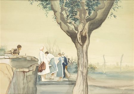 CARLO D'ALOISIO DA VASTO (Chieti, 1892 - Roma, 1971): Donne al lavatoio