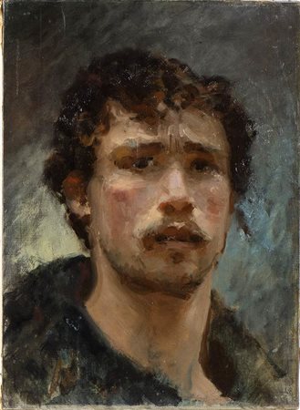 FRANCESCO PAOLO MICHETTI (Tocco da Casauria, 1851 - Francavilla al Mare, 1929): Autoritratto, 1878 ca. 