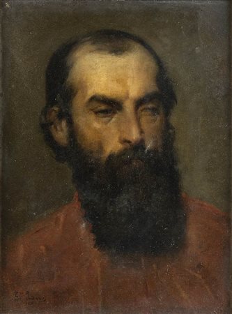GIROLAMO INDUNO (Milano, 1825 - 1890) : Ritratto di Bartolomeo Marchelli, 1864 