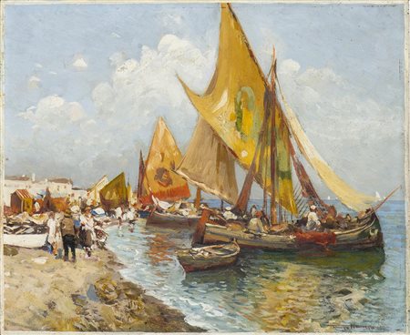 ANTONIO MARESCA (INIZI XX SECOLO): Partenza per la pesca