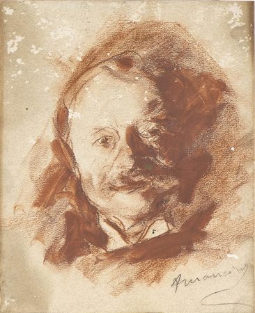 ANTONIO MANCINI (Roma, 1852 - 1930): Autoritratto