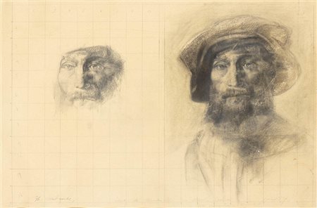 PIERO GUCCIONE (Scicli, 1935 - Modica, 2018) : Studio per ritratto dall&#39;antico, 1976