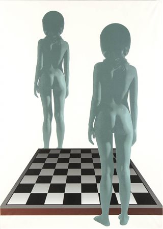 VINCENZO CECCATO (1943 - 2021): Figure specchio scacchi, 2002