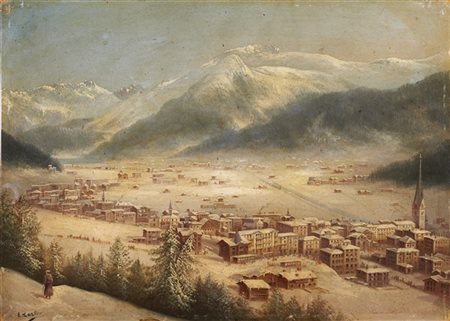 Scuola del secolo XIX

"Davos innevata" 
olio su tavola (cm 25,5x35,5)
Reca fir