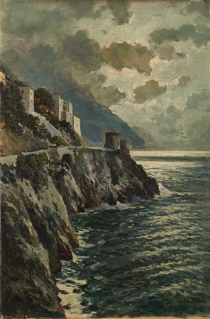 Felice Giardano "Notturno a Capri" 
olio su tela (cm 60x40)
Firmato in basso a d