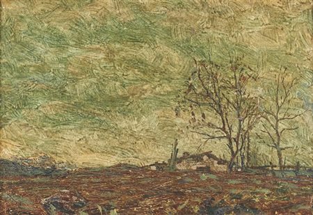 Edoardo Togni "Paesaggio invernale" 
olio su cartone (cm 33x47,5)
Al retro: firm